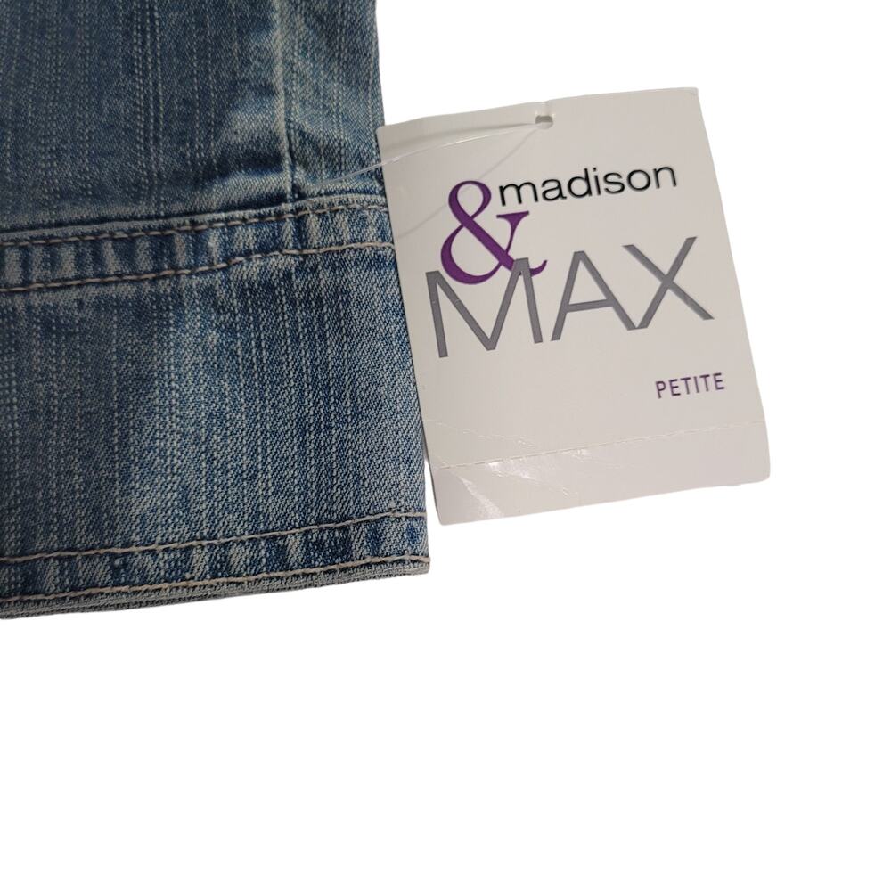 NWT Madison & Max Tropical Bloom Jean Jacket Button Up Pockets Size Petite Med - Picture 8 of 9